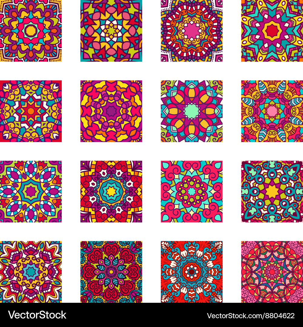 Set of ethnic patterns Vector Image