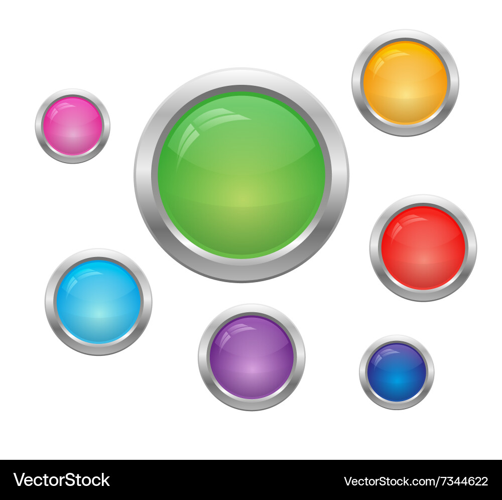 Set of round buttons vector image
