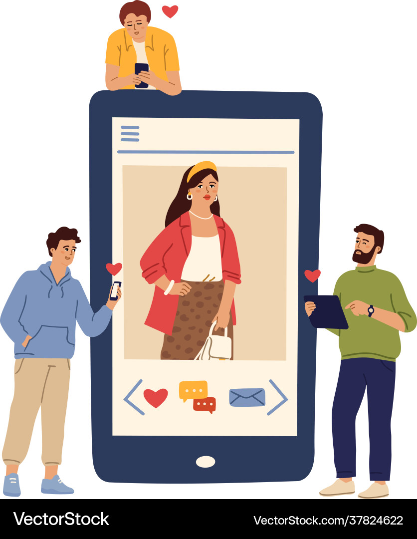 Social Media Beziehung lässig Mädchen Foto Social Media Beziehung lässig Mädchen Foto vektorbild