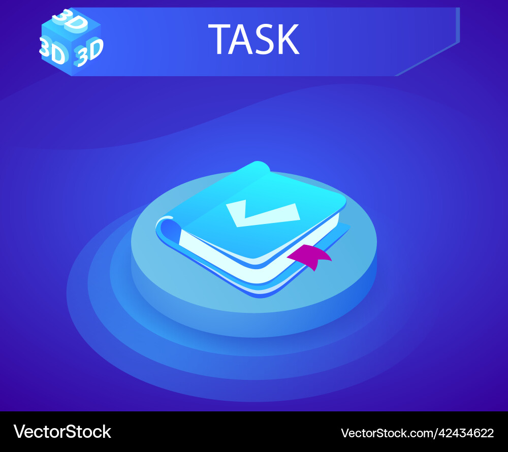 Task isometric design icon web 3d colorful Task isometric design icon web 3d colorful vector image