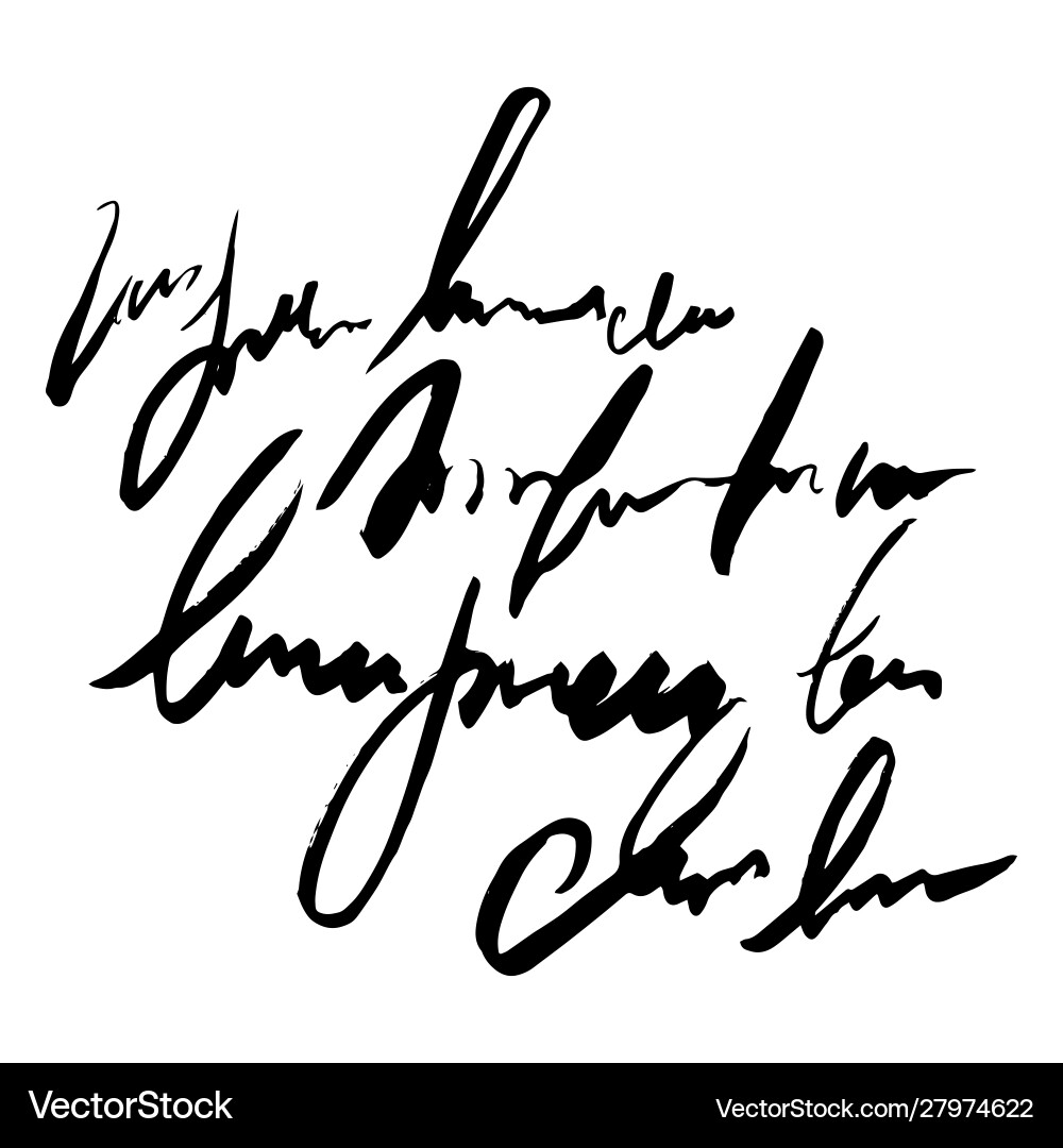 Unreadable handwriting font signature text Vector Image