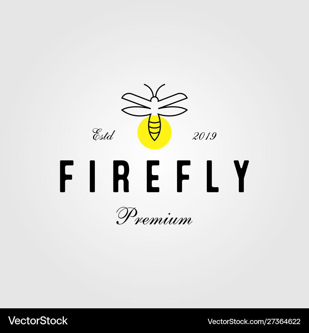 Vintage line art firefly logo icon design Vintage line art firefly logo icon design vector image