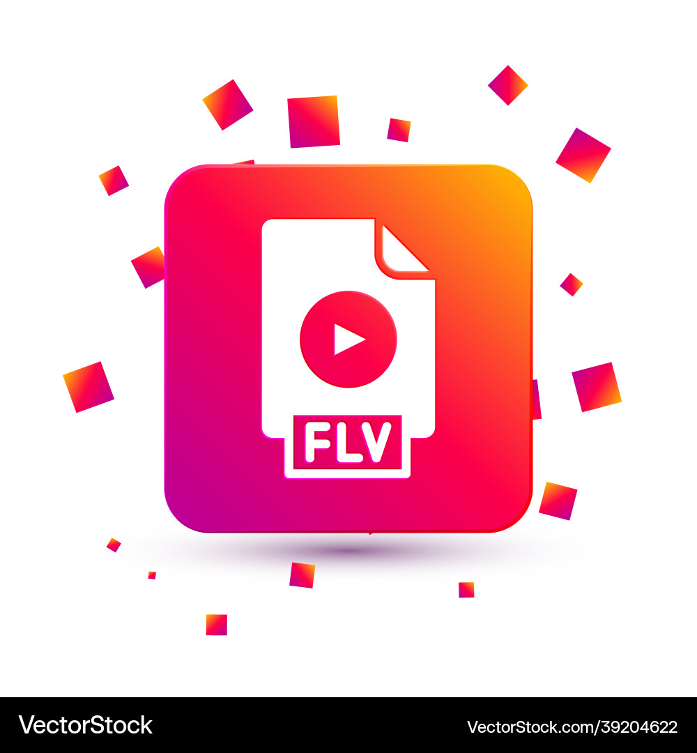 White flv file document video format White flv file document video format vector image