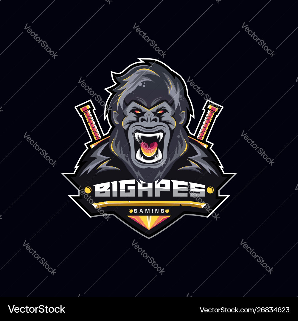 Aggressive Gorilla Logo Vector Image