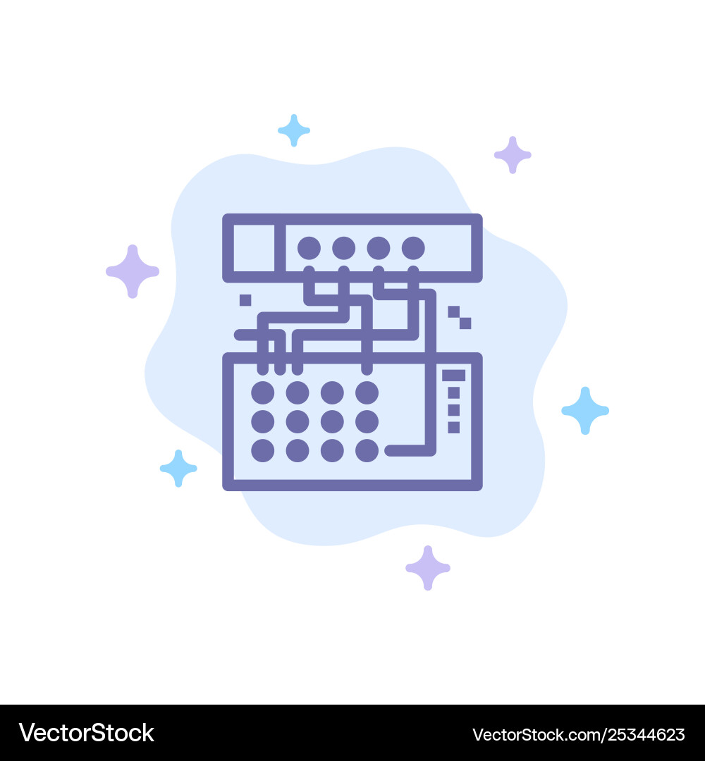 Analog connection device module sound blue icon Analog connection device module sound blue icon Vector Image