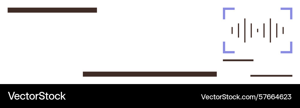 Audio waveform highlighted by square frame Audio waveform highlighted by square frame vector image