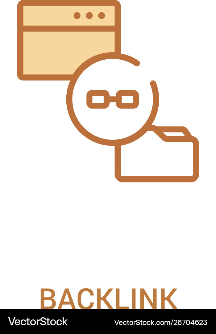 Backlink concept 2 colored icon simple line Vector Image