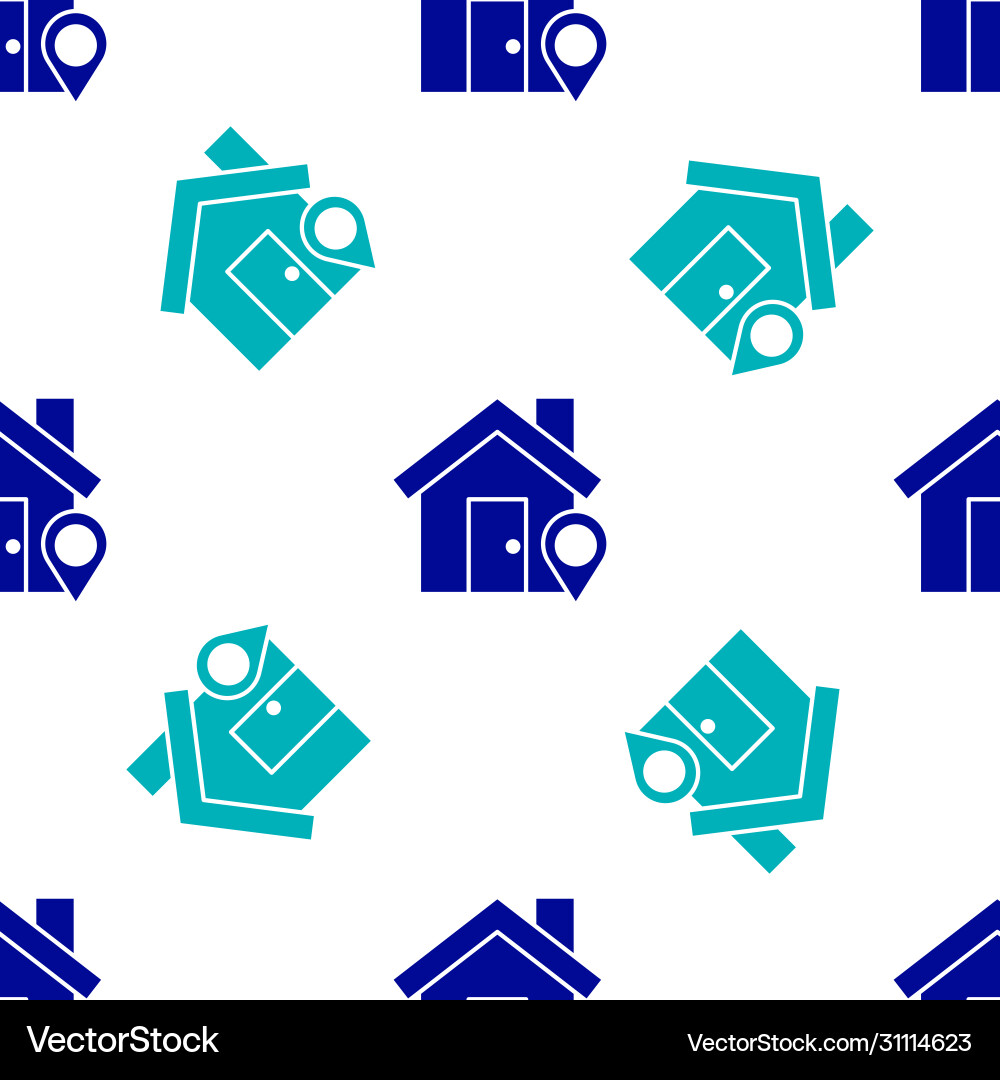 Blue map pointer with house icon isolated seamless Blue map pointer with house icon isolated seamless Vector Image