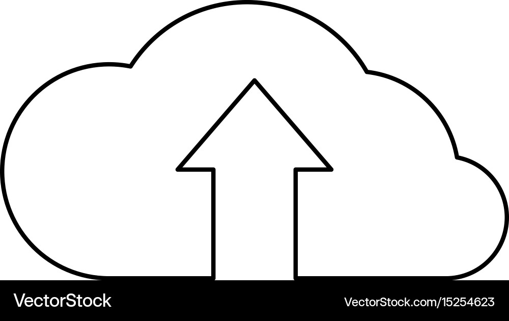 Cloud with upload arrow icon vector image