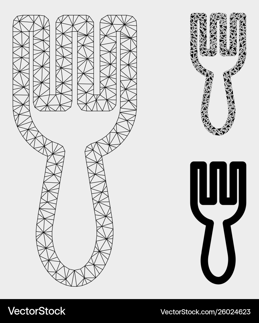 Fork mesh network model and triangle mosaic Fork mesh network model and triangle mosaic vector image