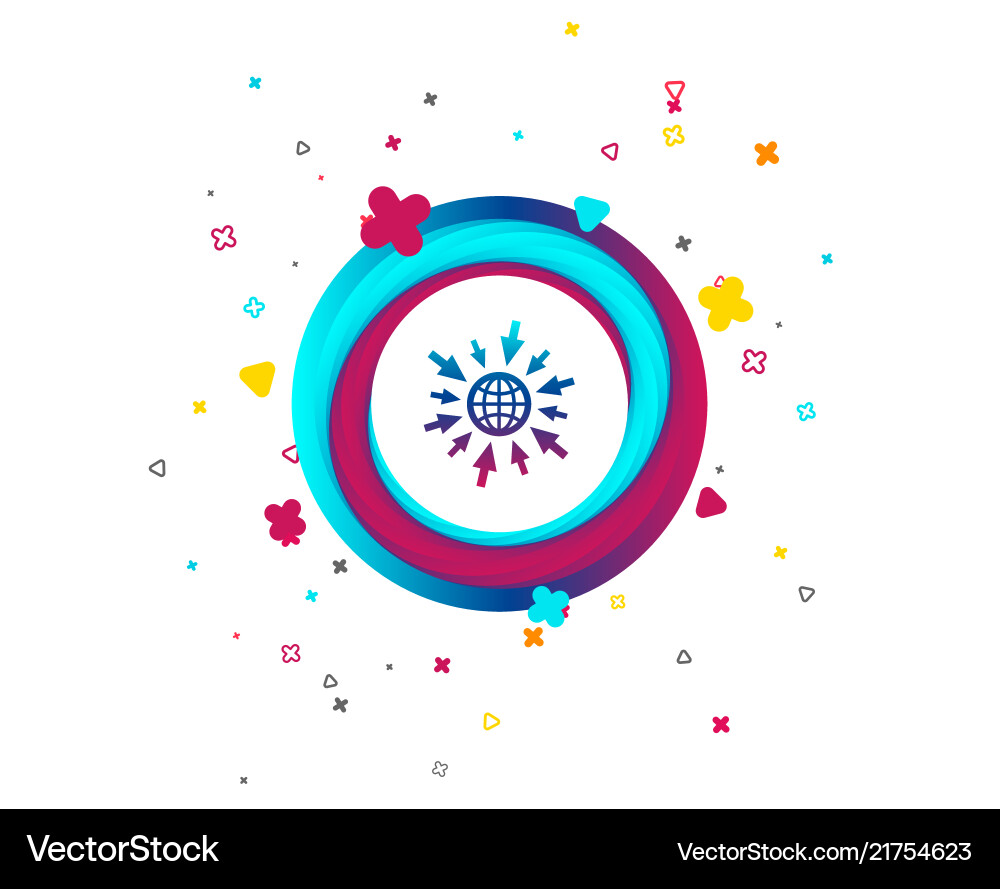 Go to web icon globe with mouse cursors Go to web icon globe with mouse cursors vector image