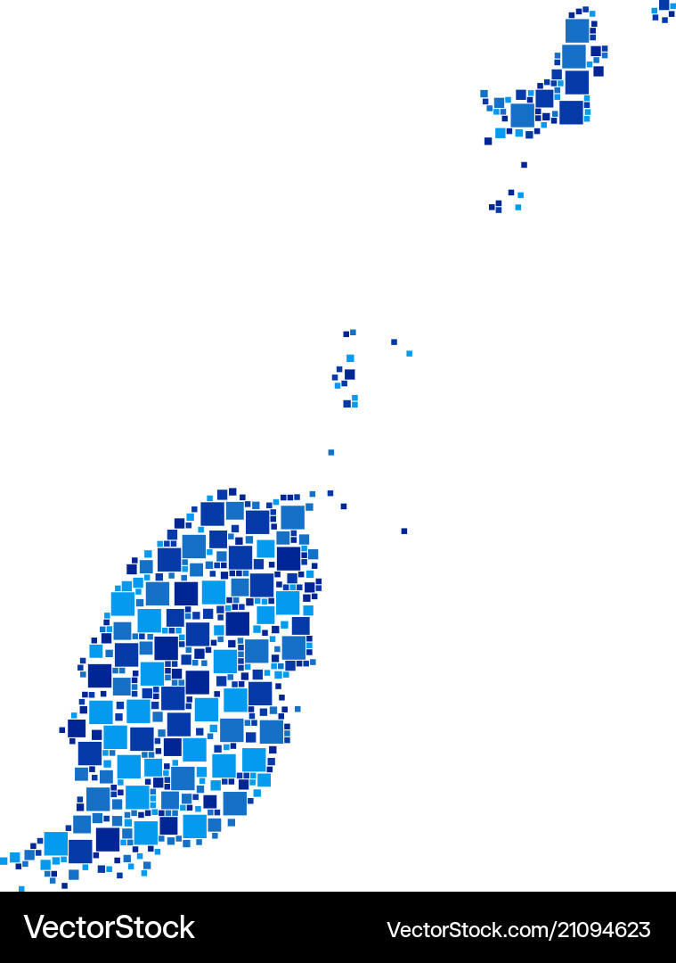 Grenada map composition of pixels Grenada map composition of pixels Vector Image