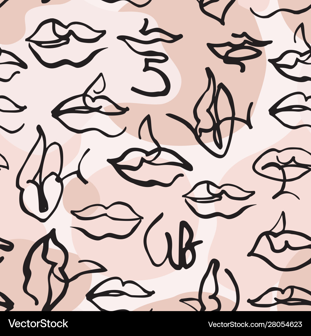 Hand drawn geometrical lips for trendy fashion Hand drawn geometrical lips for trendy fashion vector image