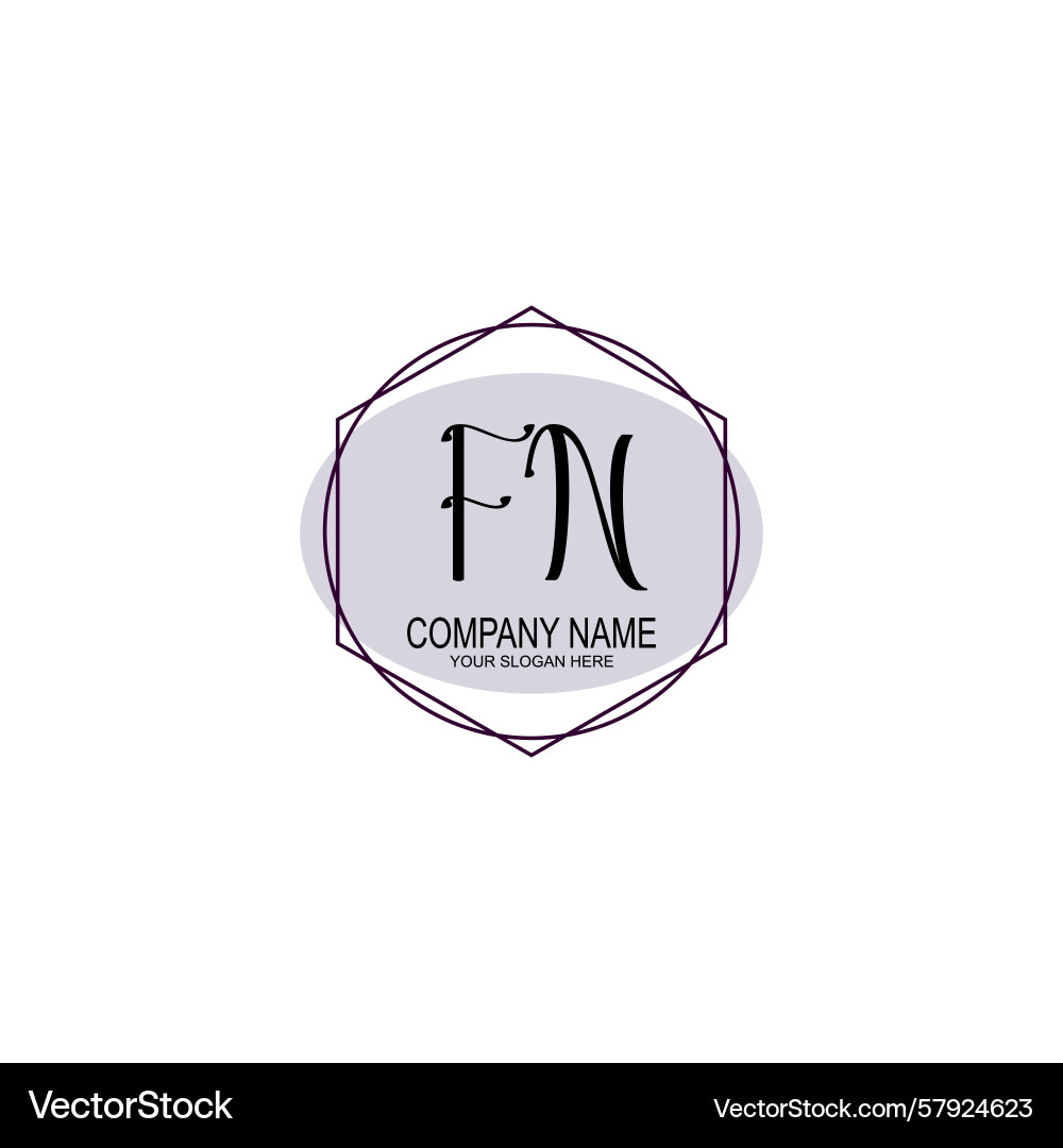 Handwriting logo concepts with initial fn Vector Image