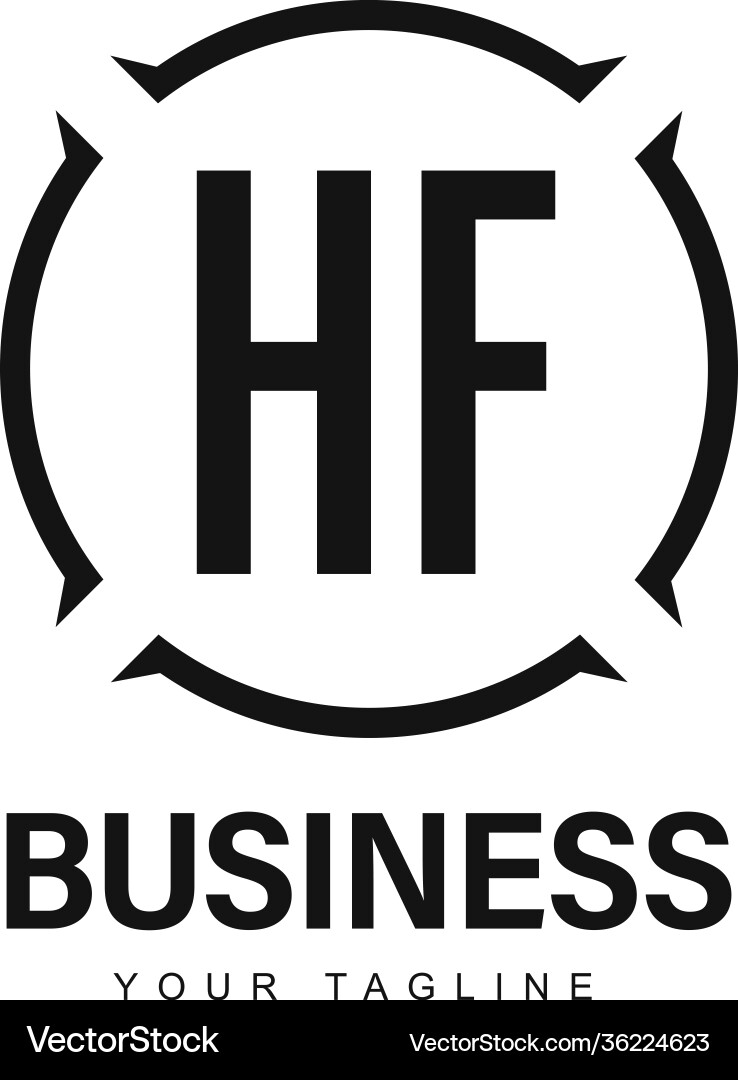 Hf initial a logo design with abstract style Hf initial a logo design with abstract style vector image