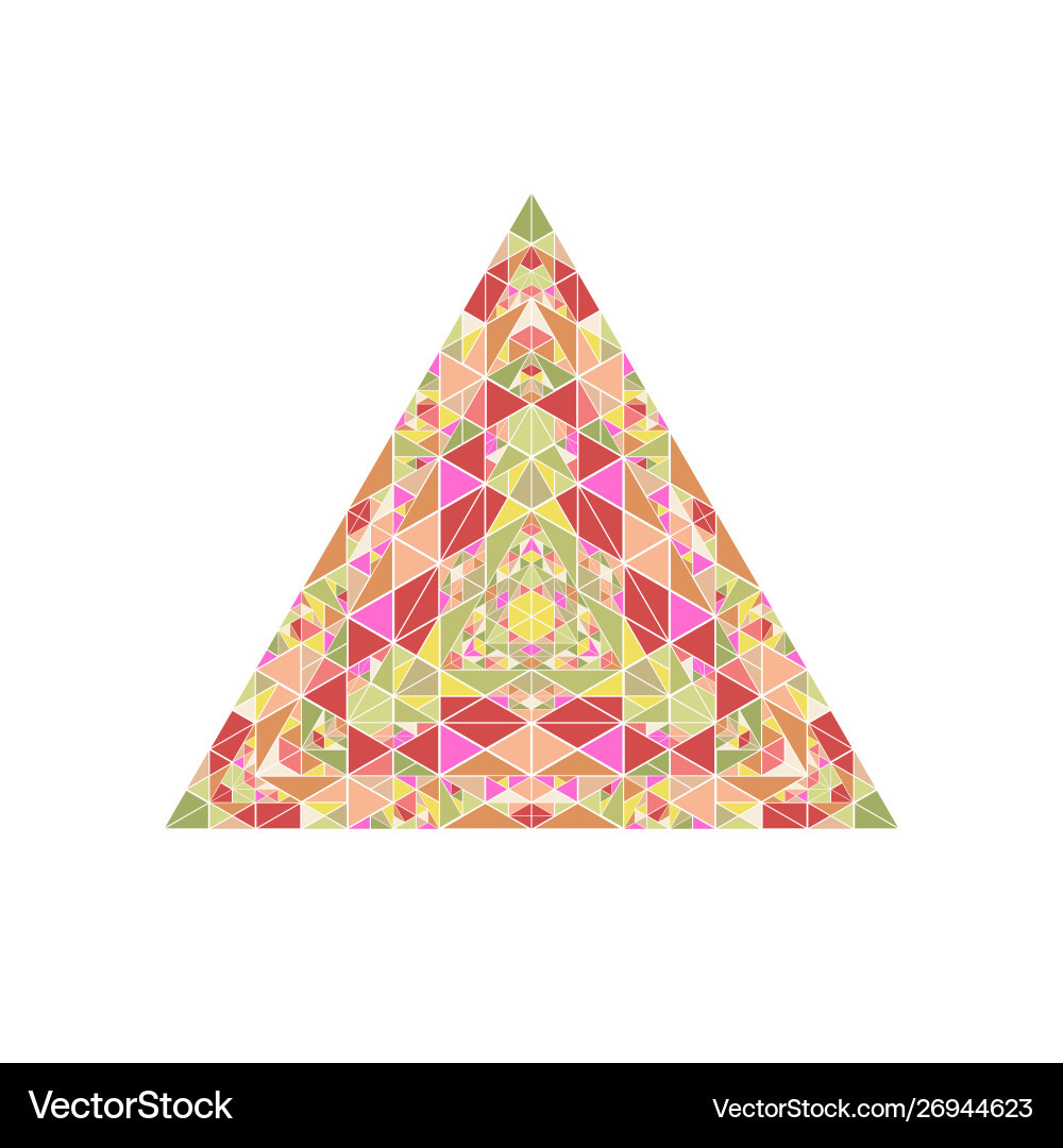 Isolated ornate abstract colorful triangular vector image