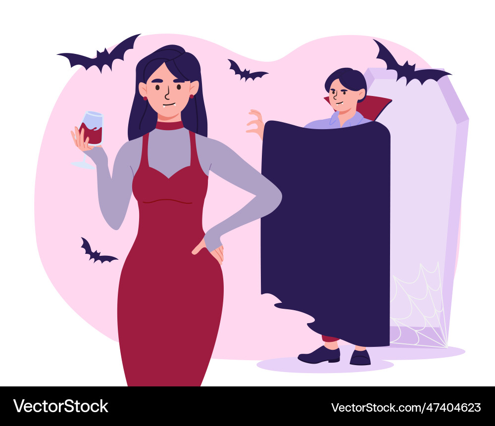 Pair of vampire characters concept Pair of vampire characters concept vector image