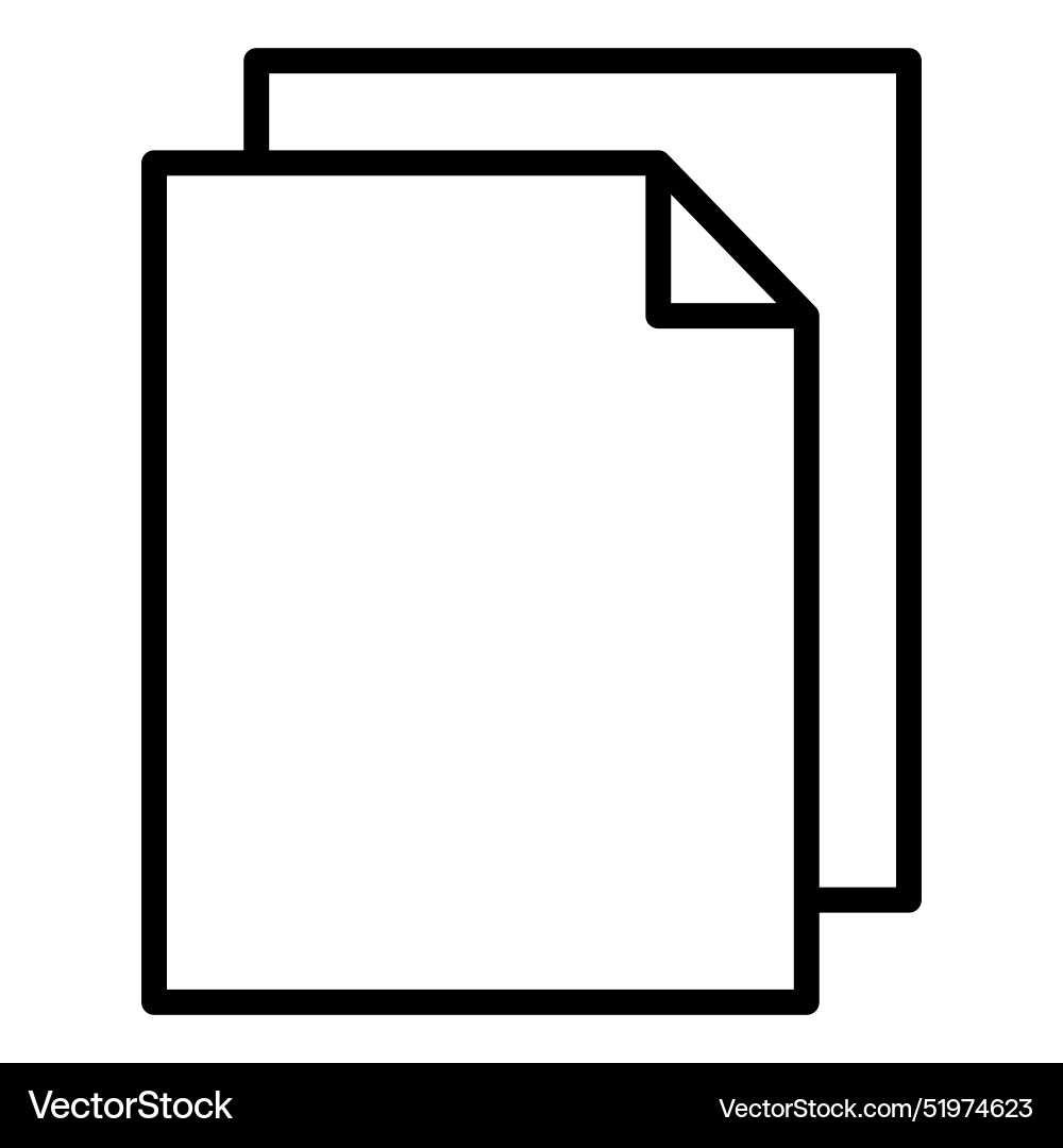 Paper document file icon in thin line style vector image