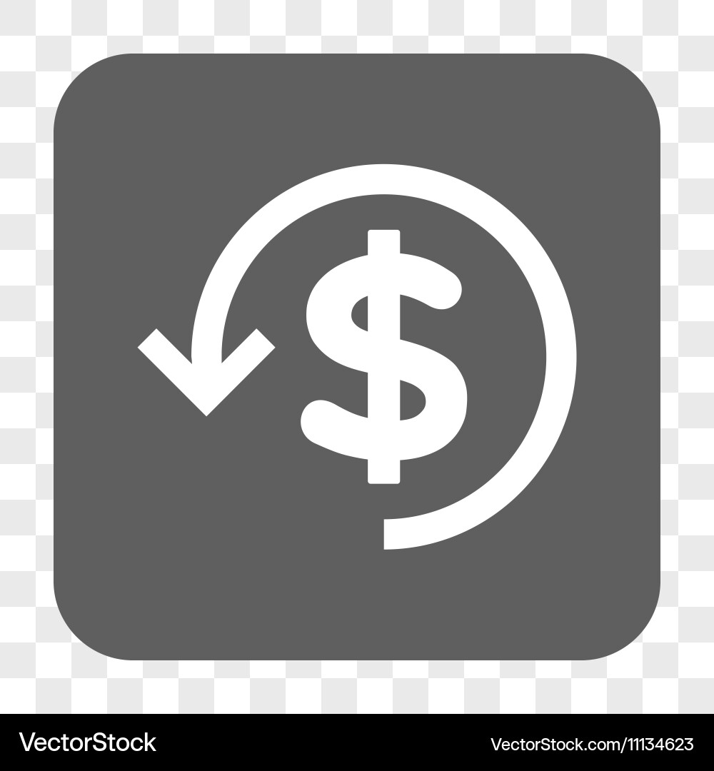 Refund rounded square button Vector Image