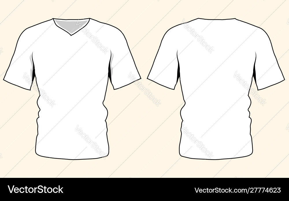 T-Shirt Front & Back Template Vector Image
