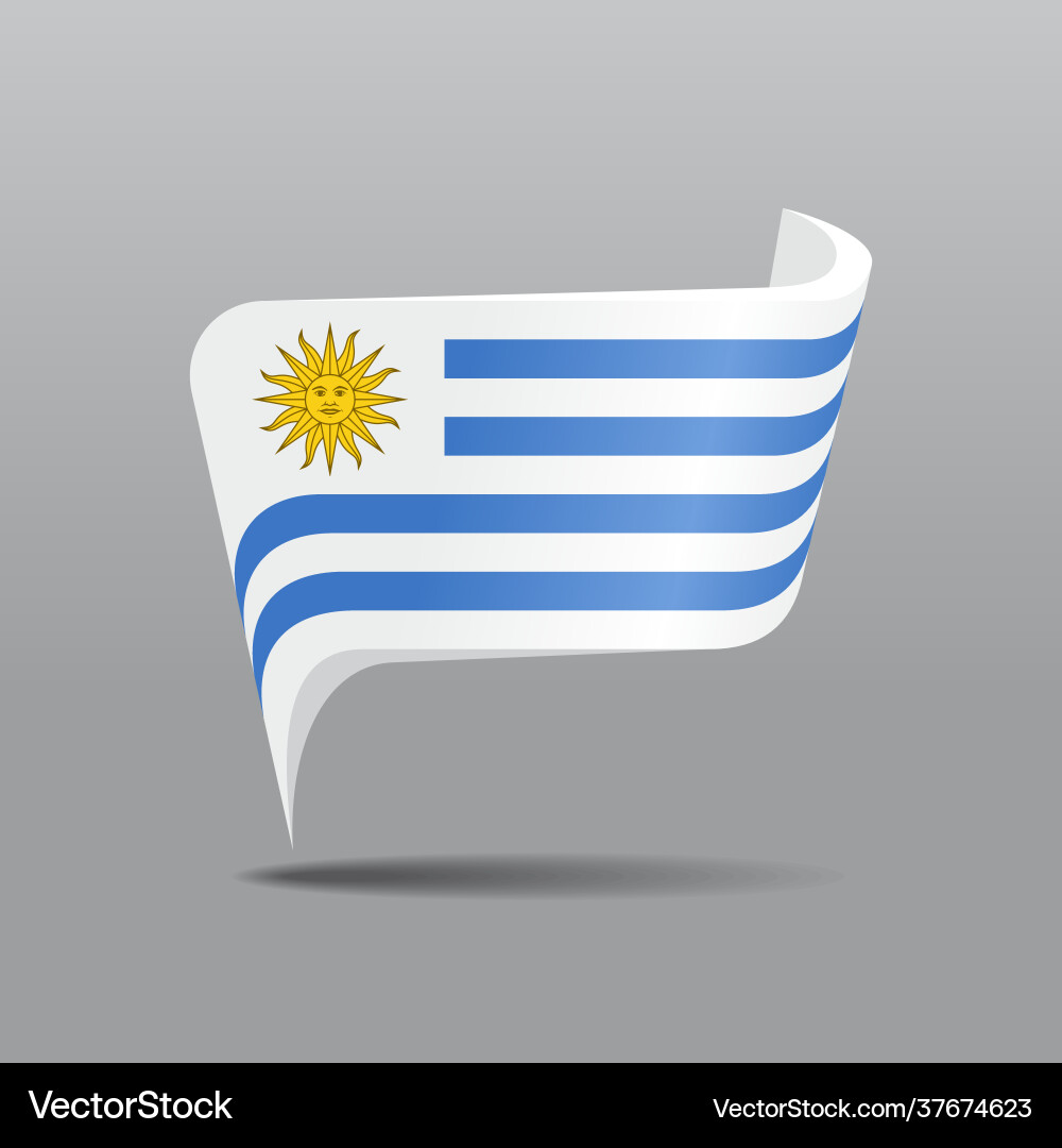 Uruguay Flag Pointer Map Layout vector image