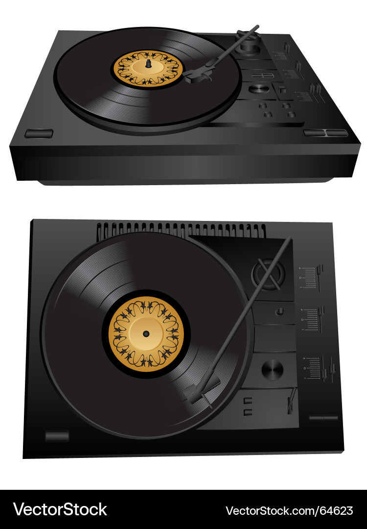 Vinyl Turntable Vector Image