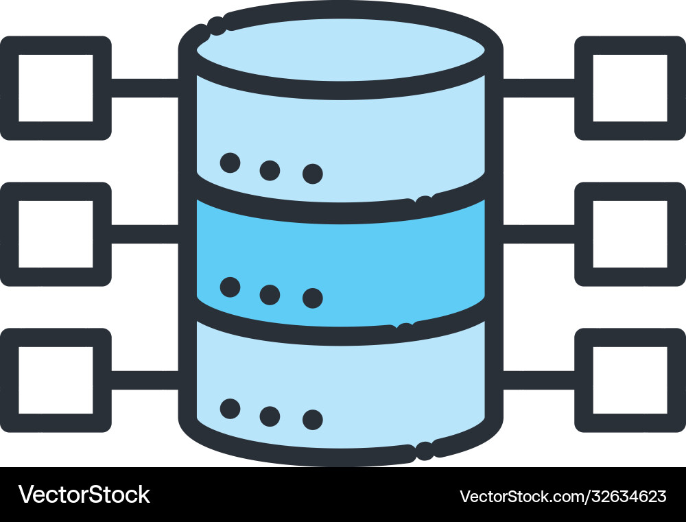 Web hosting line and fill style icon design vector image