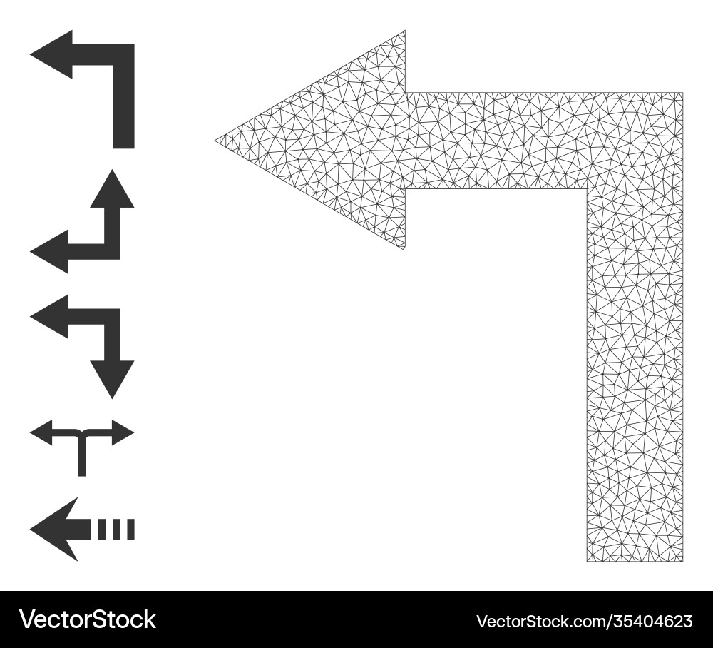 Web network turn left icon with simple pictograms Vector Image