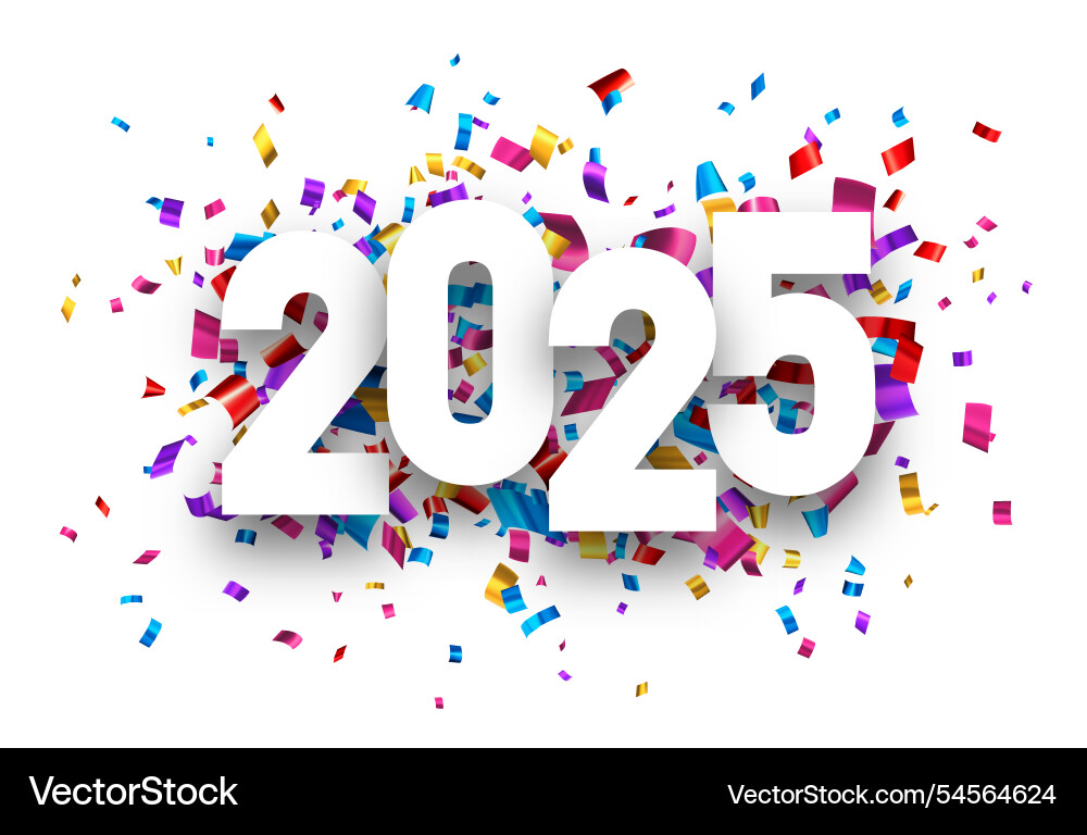 2025 celebration with vibrant multicolored 2025 celebration with vibrant multicolored vector image