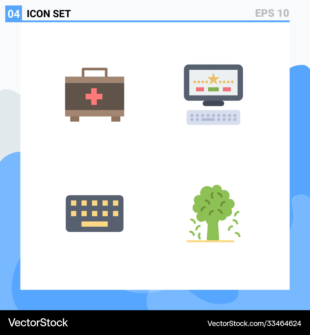 4 universal flat icons set for web and mobile Vector Image