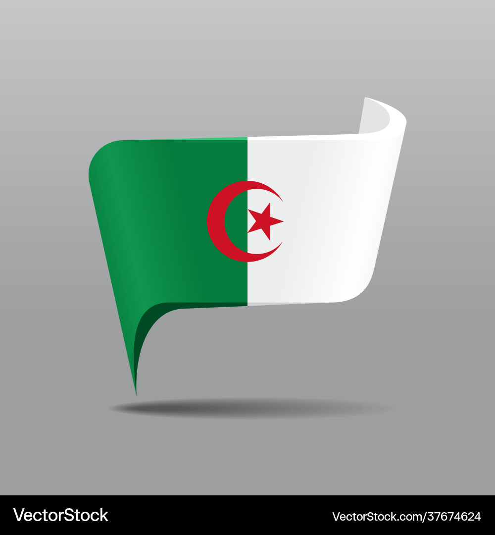Algerian Flag Pointer Map Layout vector image