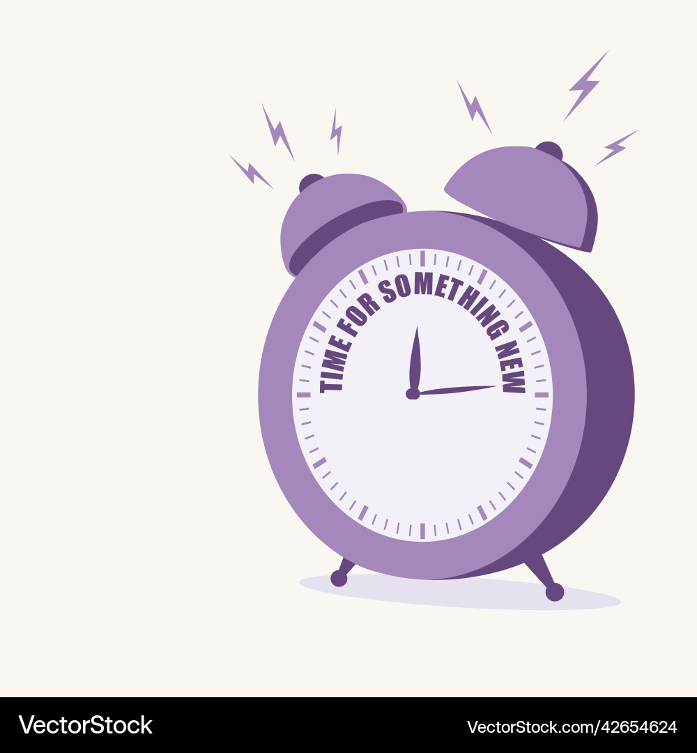 Analog clock with time for something new phrase vector image