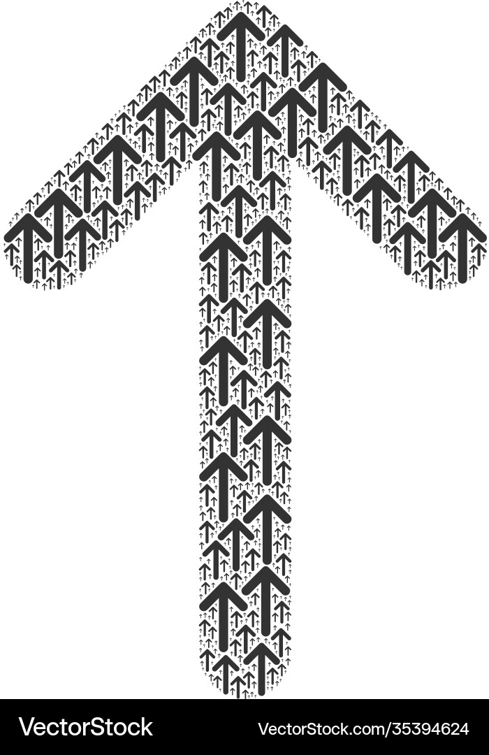 Arrow up recursive collage itself items Arrow up recursive collage itself items vector image