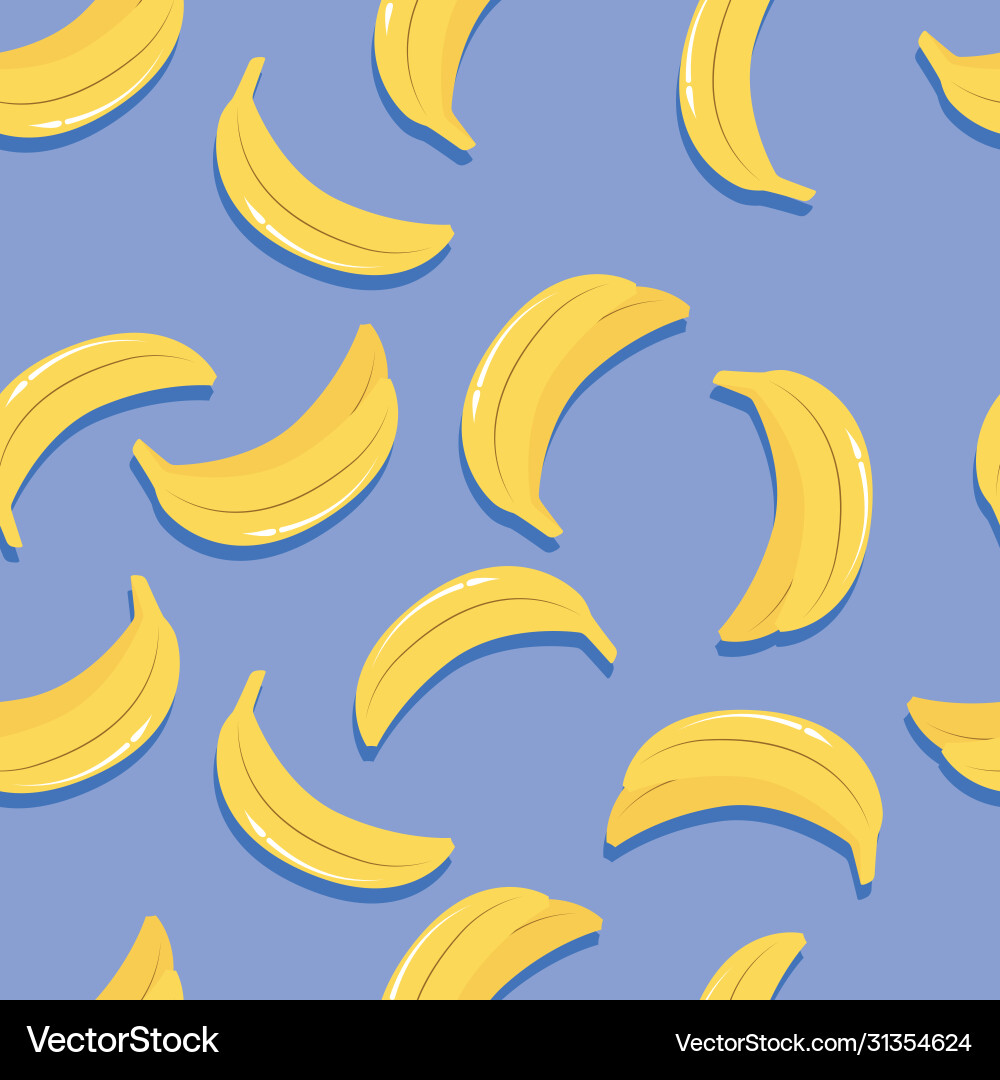 Banana Pattern with Shadow Vector Image