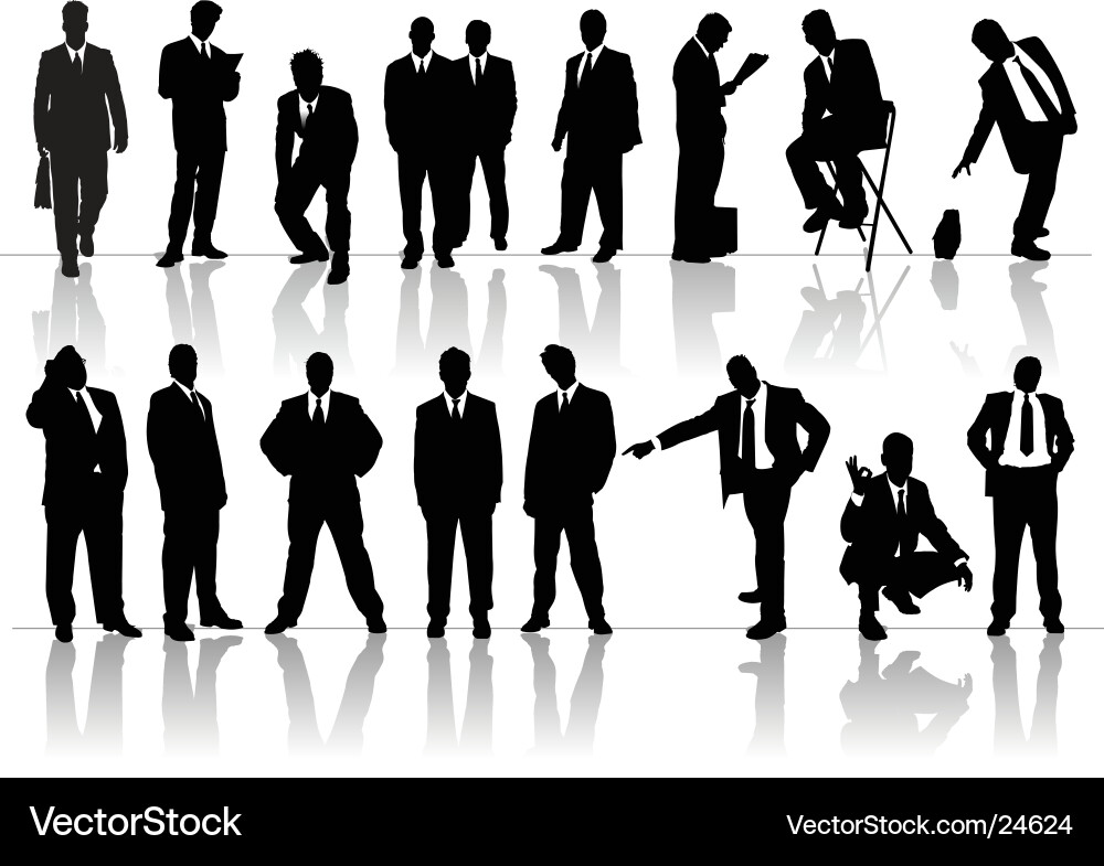 Businessperson in Silhouette Vector Image