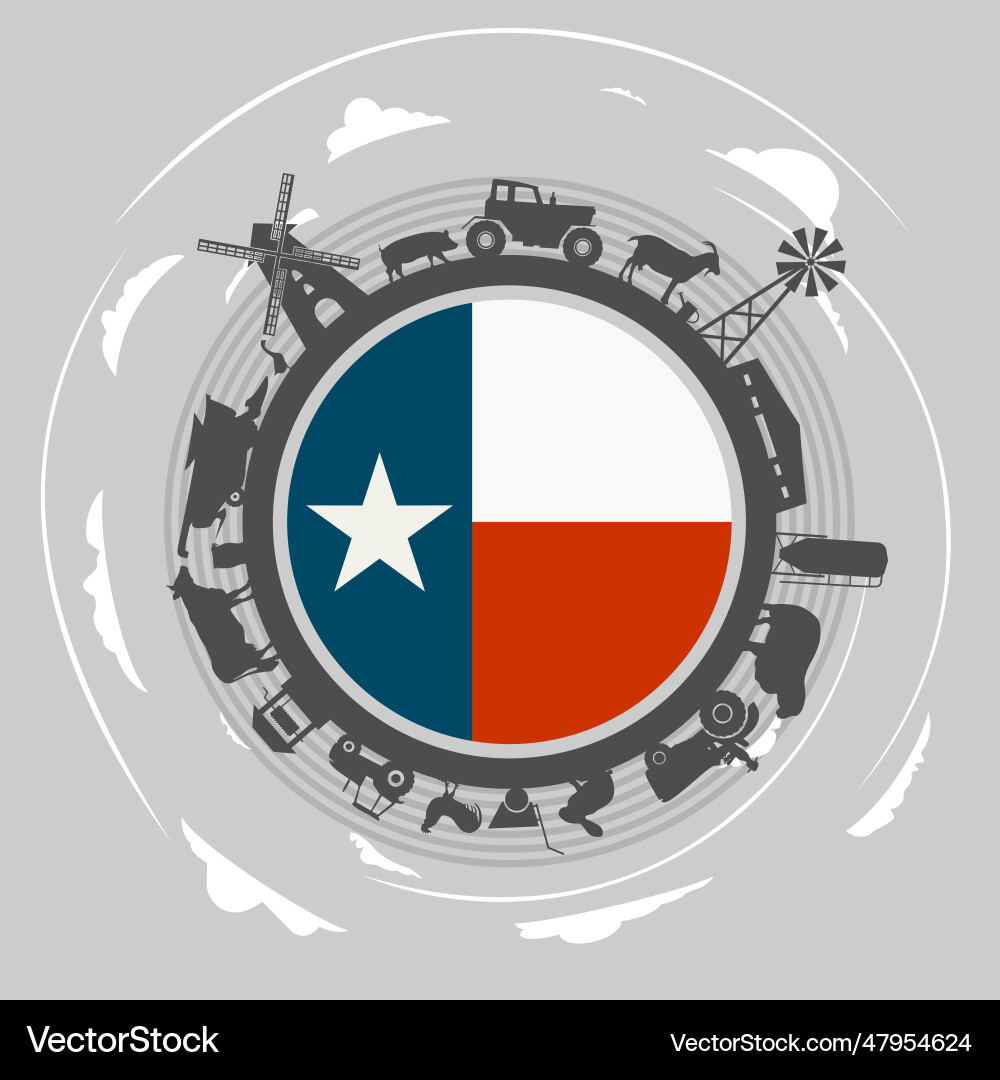 Circle with agricultural icons objects located Circle with agricultural icons objects located vector image