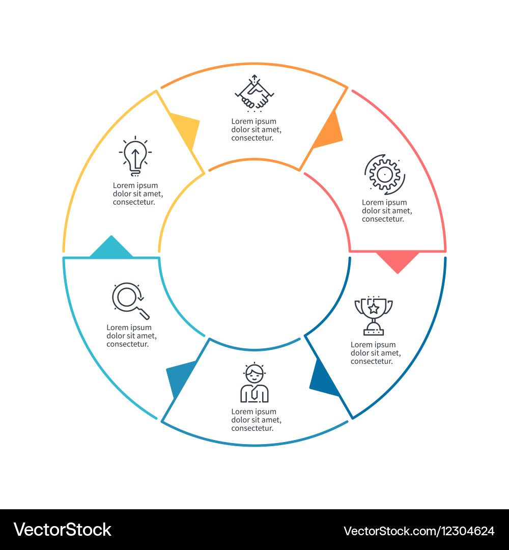 Circular Diagram with Steps & Options vector image