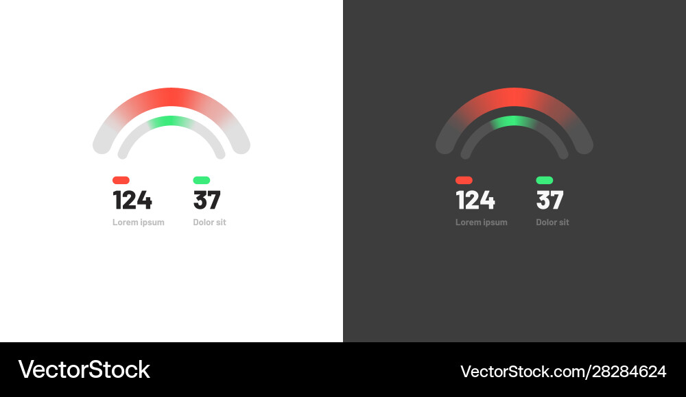 Control knob used for regulating dashboard ui vector image