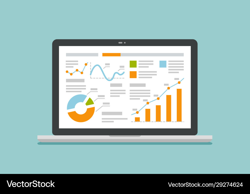 Data Analysis Charts & Graphs Vector Image