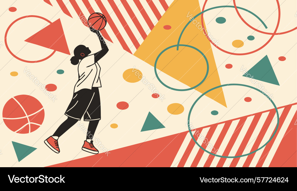 Dynamic abstract basketball player in action Vector Image