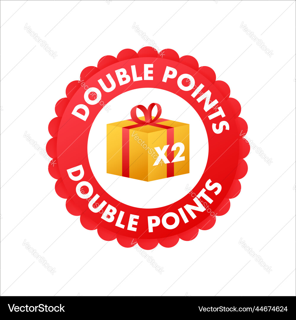 Flat icon with red double points for promotion Flat icon with red double points for promotion vector image