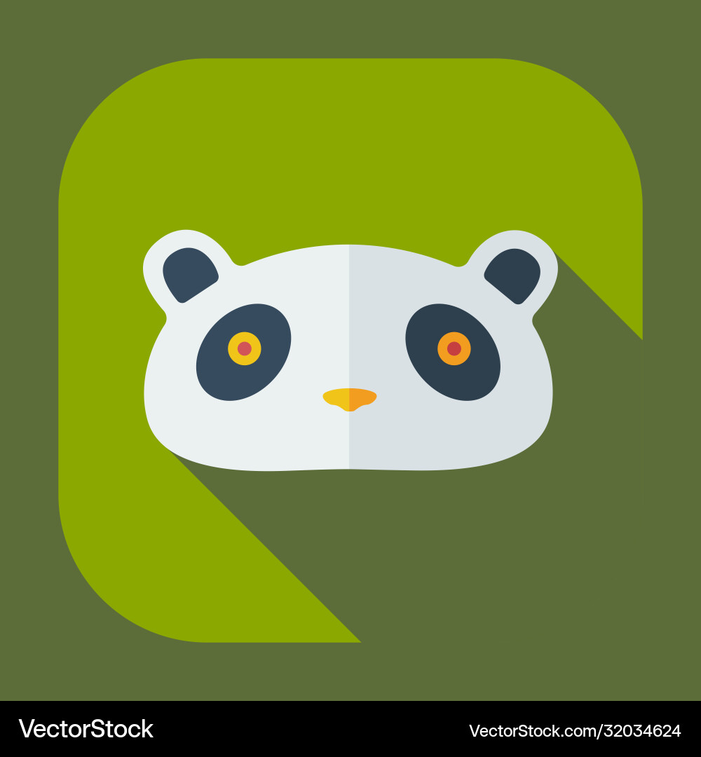 Flat modern design with shadow icons pandas vector image