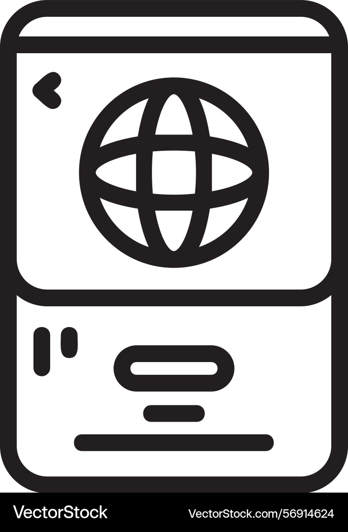 Globe linear style icon design Vector Image