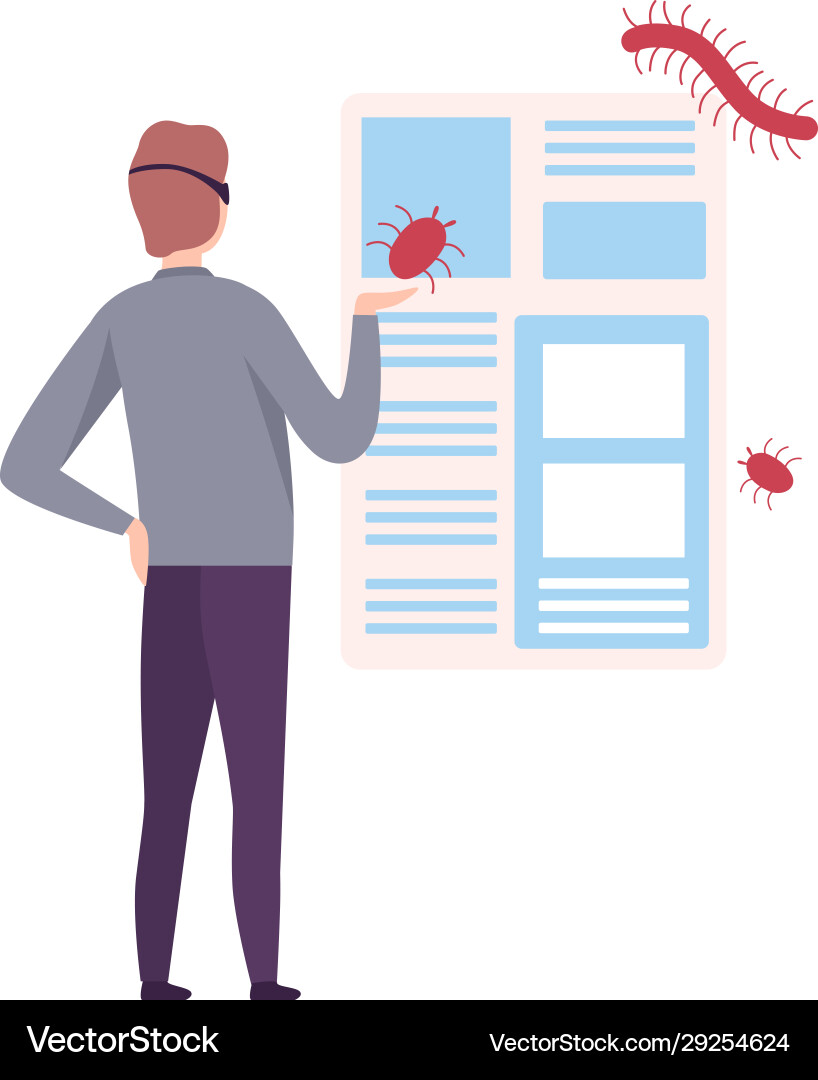 Hacker stealing information from infected computer vector image