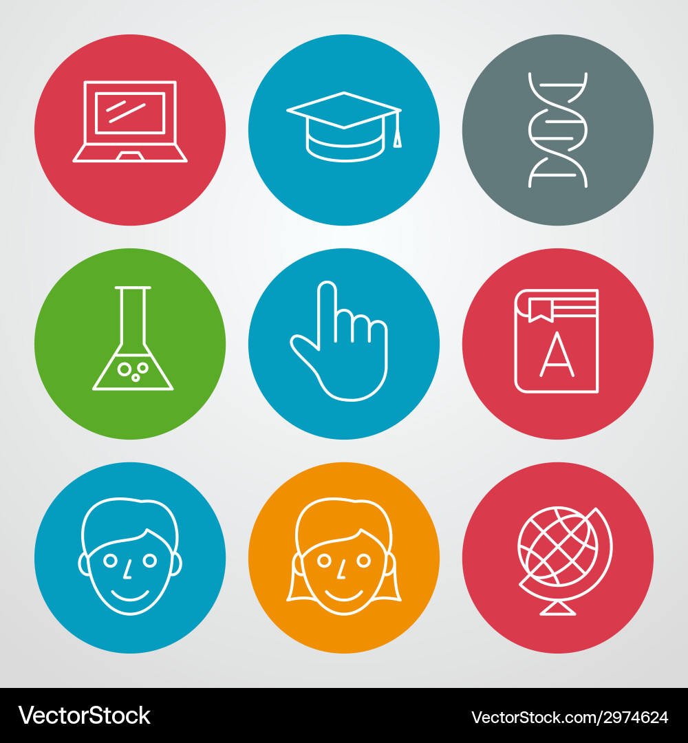 Line icons set for web site design and mobile apps vector image