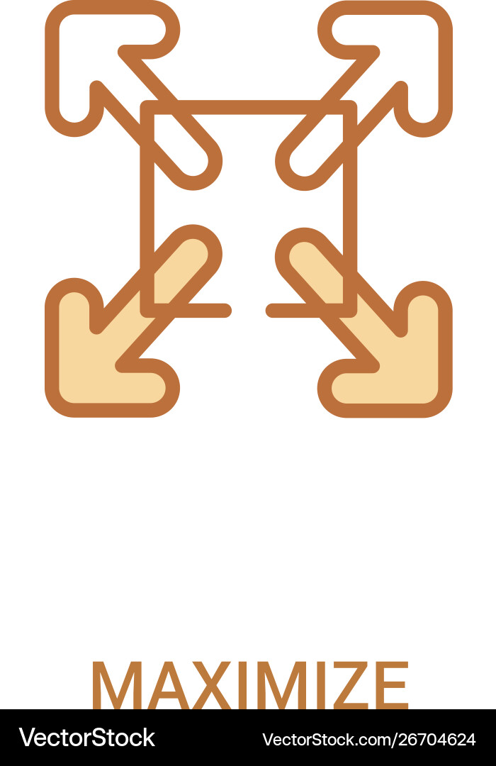 Maximize concept 2 colored icon simple line Maximize concept 2 colored icon simple line vector image
