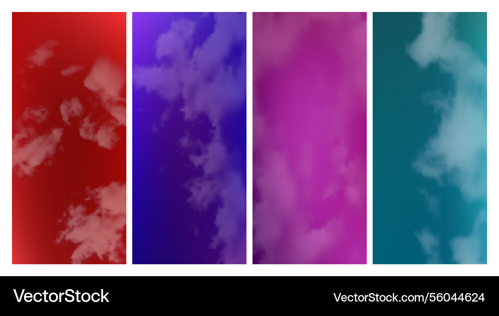 Modern colorful gradient background with clouds vector image