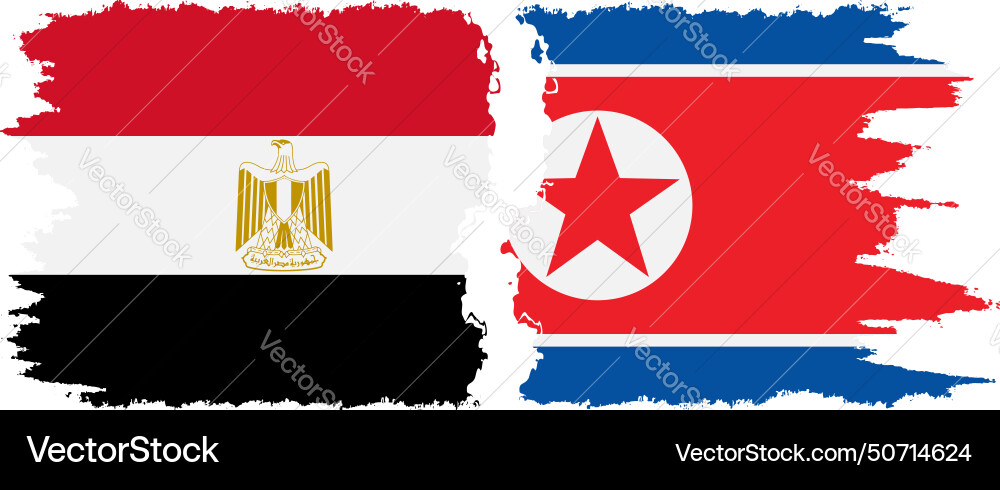 Nordkorea und Ägypten Grunge Flaggen Verbindung Nordkorea und Ägypten Grunge Flaggen Verbindung vektorbild