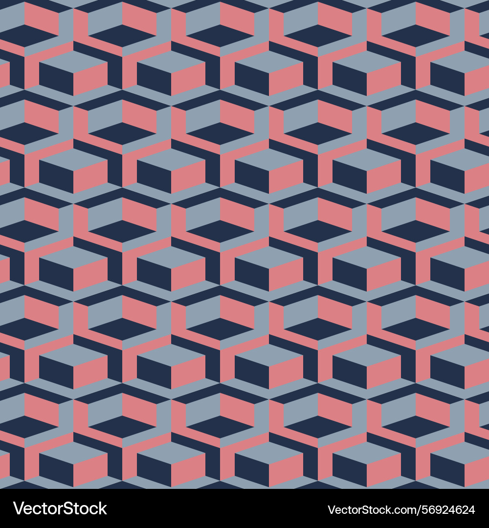 Seamless geometric pattern with 3d shape Vector Image