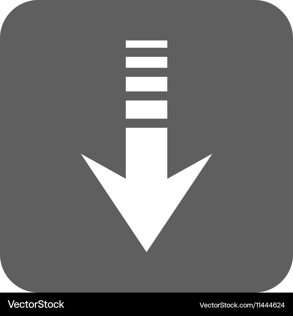 Send down flat squared icon Vector Image